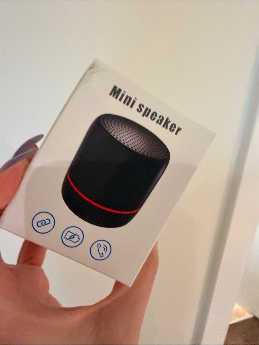 Mini Speaker Portable Bluetooth Speaker - Black with Red Accent